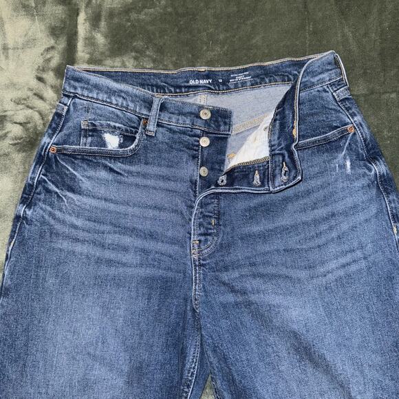 Old Navy Curvy Sky Hi Straight Jeans Womens 12 Blue Secret Slim Extra High Rise - Picture 3 of 10